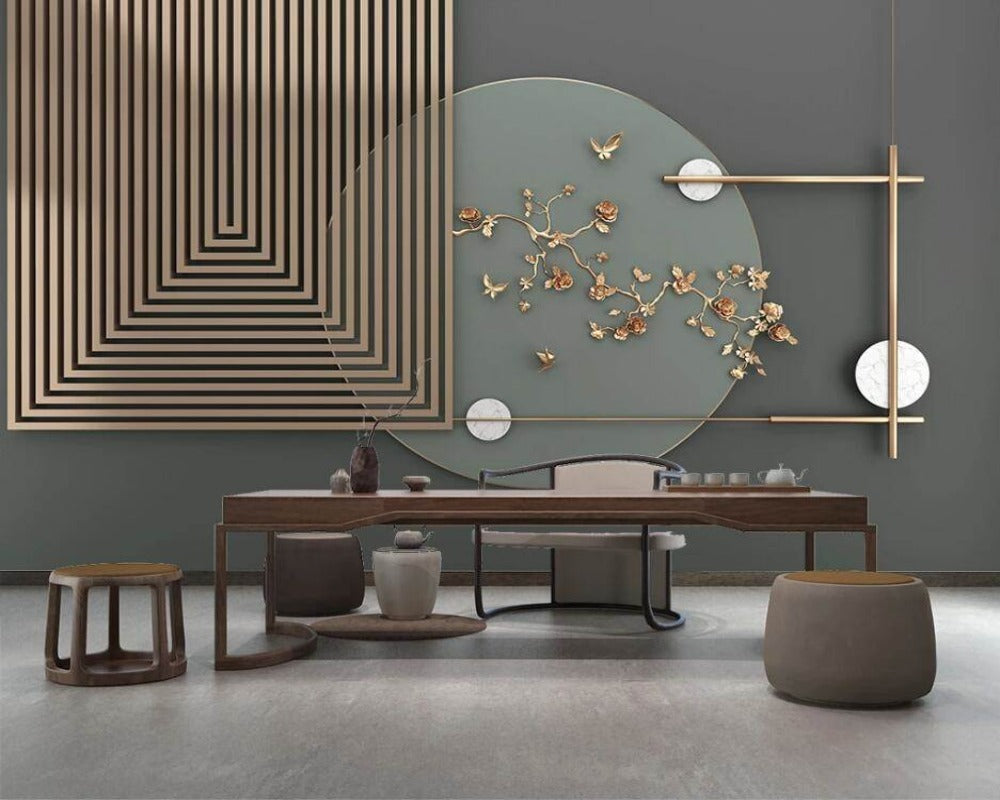3D Wallpaper Eclectic Shapes